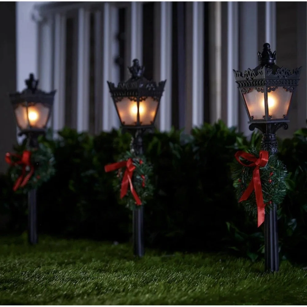 GE StayBright‎ Flickering Lamppost Pathway Set Warm White 3 Count Christmas